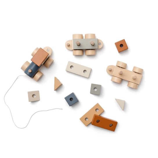 Petit Train Empilable en Bois Kids Concept - Jouet à Tirer | Motricité, Coordination & Imagination Créative