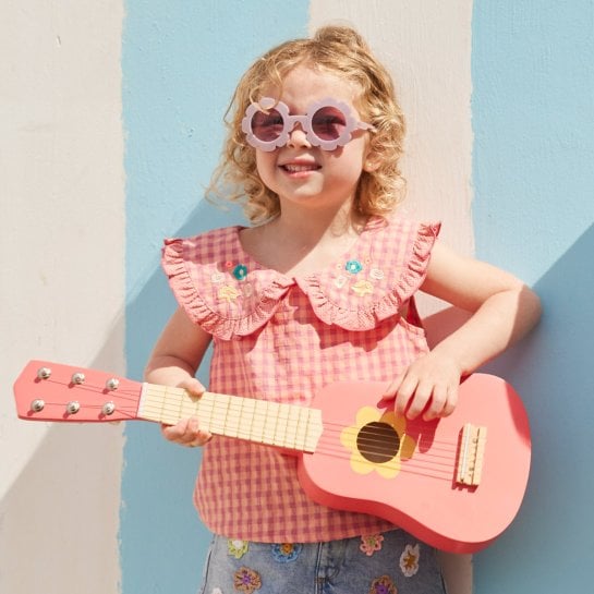 Guitare en bois Enfant Kids Concept - Instrument Musical | Bois de Tilleul - 6 Cordes & Design Authentique