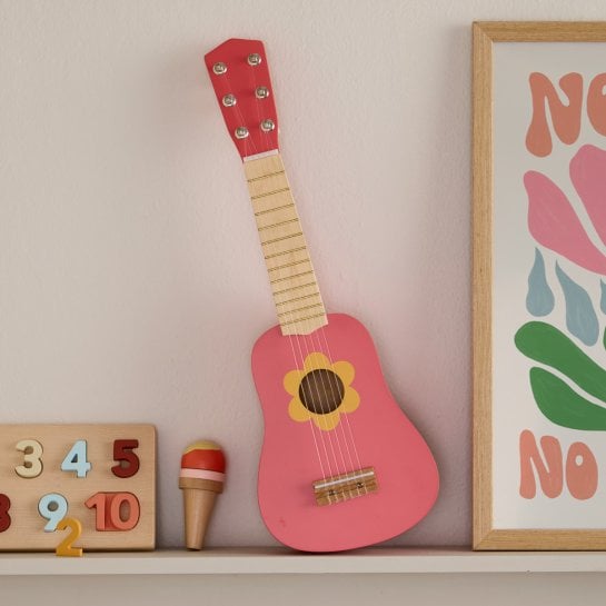 Guitare en bois Enfant Kids Concept - Instrument Musical | Bois de Tilleul - 6 Cordes & Design Authentique