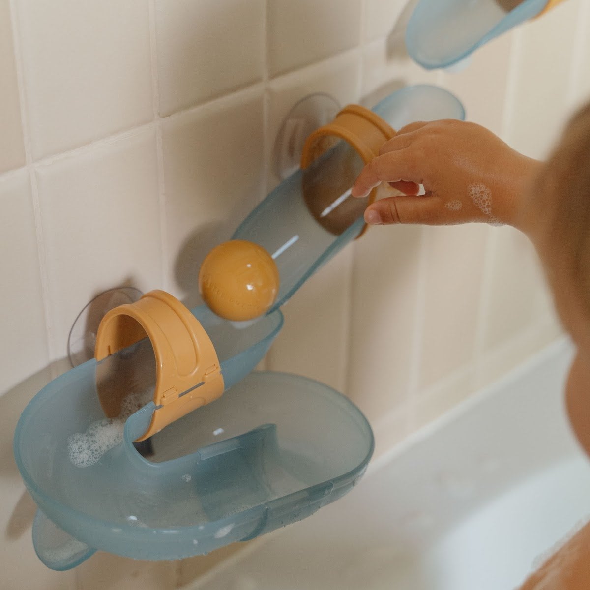 Circuit de bain avec toboggans et balles - Piste de bain jouets à ventouse - Little Dutch - Bleu - Bleu (Little Dutch) - Image 1