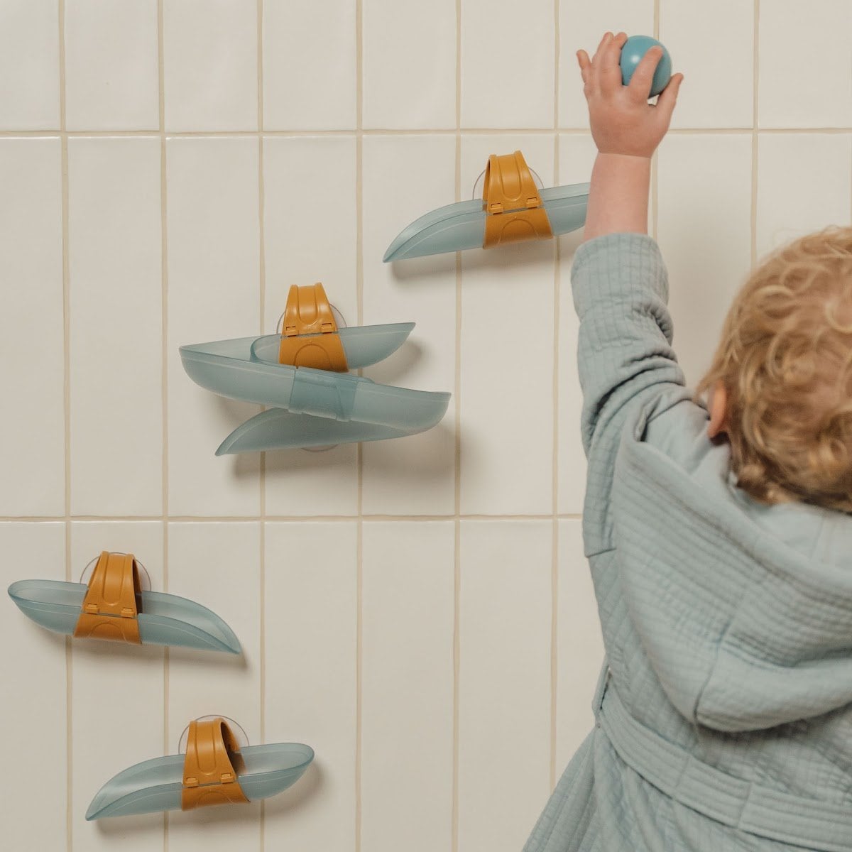 Circuit de bain avec toboggans et balles - Piste de bain jouets à ventouse - Little Dutch - Bleu - Bleu (Little Dutch) - Image 7