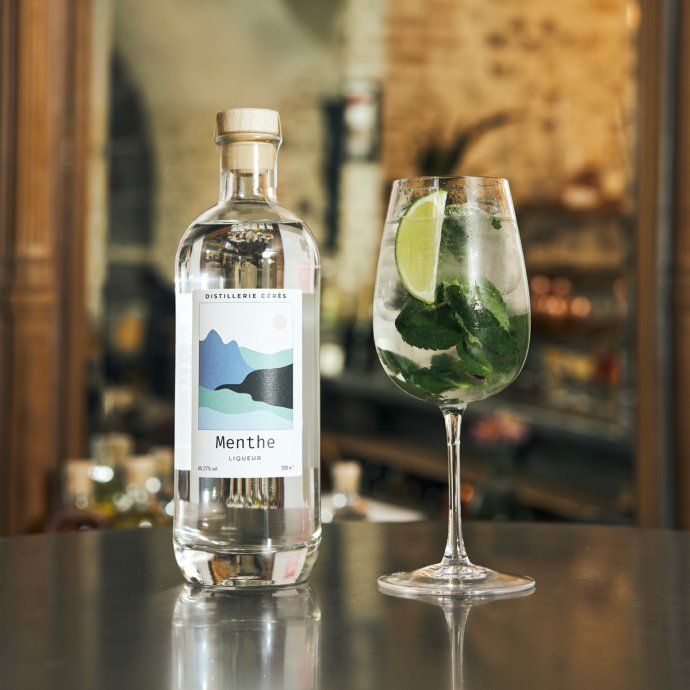 Liqueur de Menthe Bio Française - Belle bouteille à offrir en cadeau de Noël - Alcool frais & gourmand Distillerie Cérès