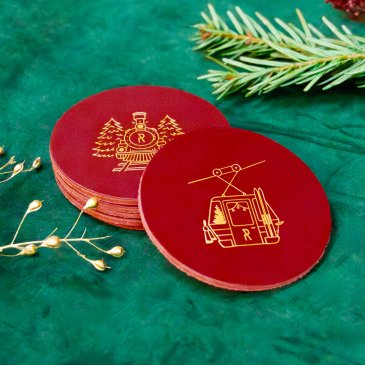 Dessous de verre en cuir de Noël - Illustrations