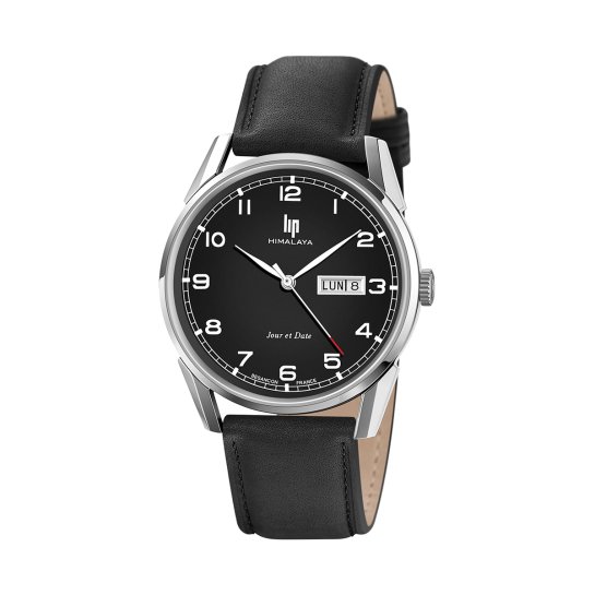 Montre LIP Himalaya noire 40mm - Style classique, élégante et intemporelle - Idée cadeau made in France