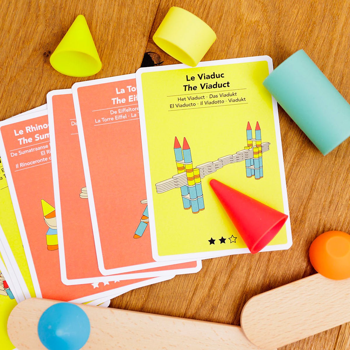 OPPI Piks Medium – Jeu De Construction En Bois Et Silicone, 44 Pièces – éducatif Et Créatif Dès 3 Ans