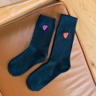 Duo chaussettes brodées cœur Papa & Mama (image 2)