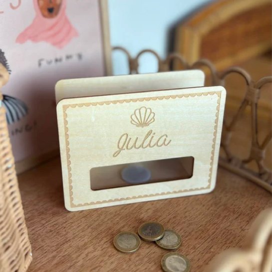 Tirelire personnalisé en bois - Idée cadeau personnalisée pour enfant April Eleven