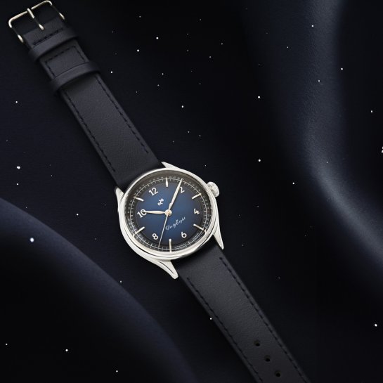 Montre élégante 1968 Blue Sunray About Vintage