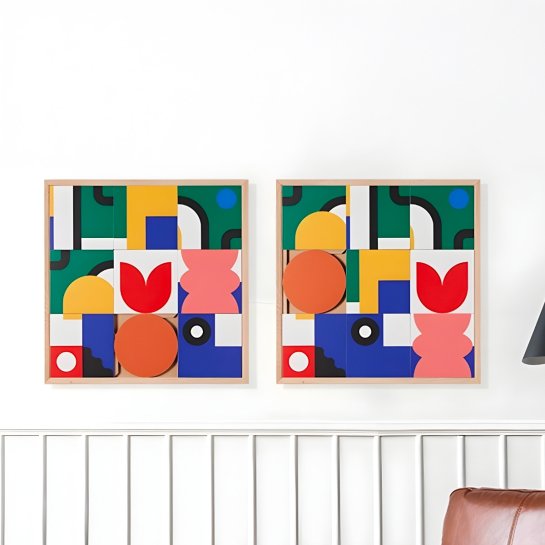 Tableau décoratif mural en bois sculpté design