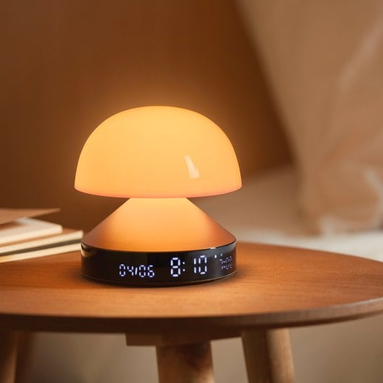 Lampe Mina Sunrise Lexon - 3 en 1 Lampe, Réveil & Simulateur d’aube - Réveil lumineux design - Couleur bronze