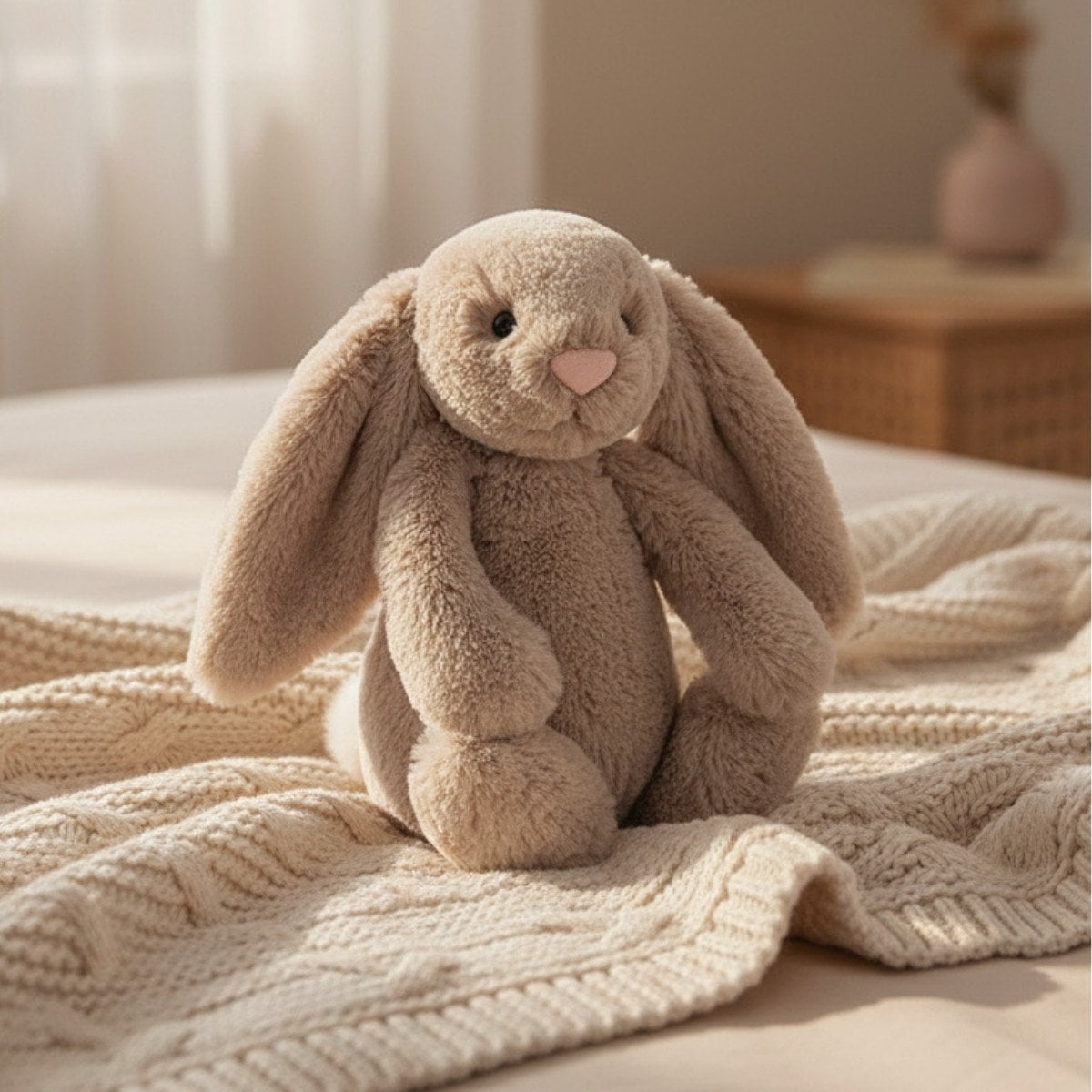 Peluche lapin beige Jellycat - Le doudou préféré des enfants et bébés - Cadeau naissance, douceur et réconfort (Jellycat) - Image 1
