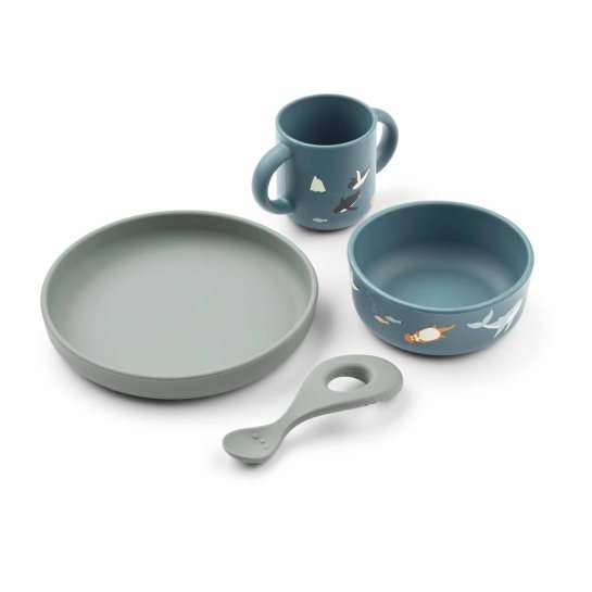 Set de vaisselle en silicone Liewood - Set 4 pièces incassable en silicone - Les Raffineurs