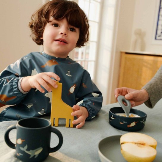 Set repas bébé en silicone Liewood Vivi Dino Blue Multi Mix
