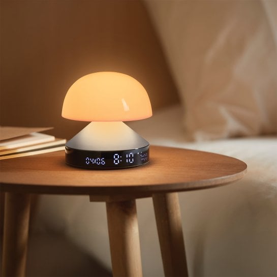 Lampe Mina Sunrise Lexon - 3 en 1 Lampe, Réveil & Simulateur d’aube - Réveil lumineux design - Couleur bronze