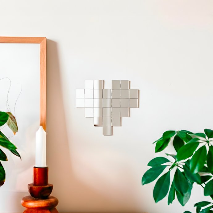 Kit DIY mosaïque cœur miroir – idée cadeau couple original