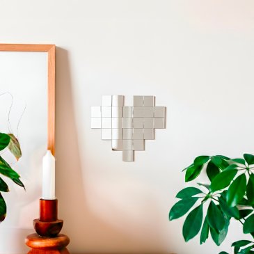 Kit DIY mosaïque cœur miroir – idée cadeau couple original