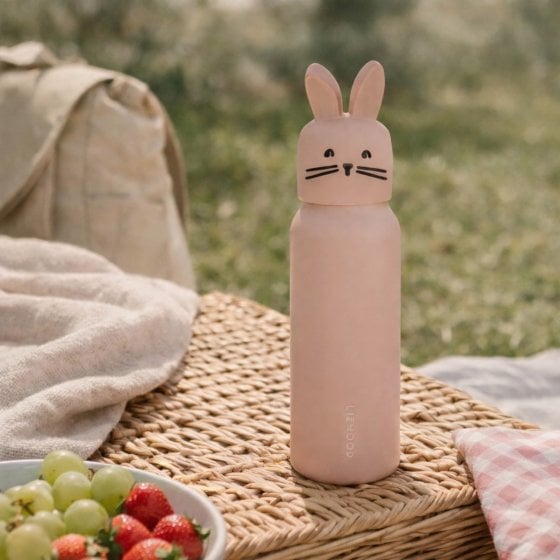 Gourde isotherme enfant 350 ml avec paille - Design animaux ludiques - Liewood