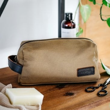 Trousse de toilette en toile et cuir (image 2)