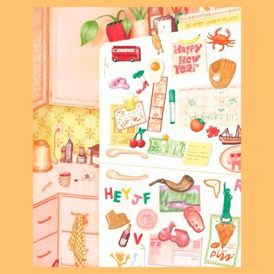 Puzzles 1000 pièces La porte de frigo & La classe verte - Jour Férié