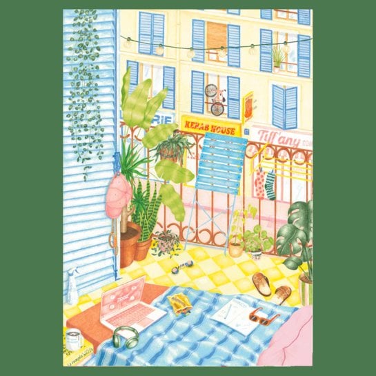 Puzzles 1000 pièces La porte de frigo & La classe verte - Jour Férié