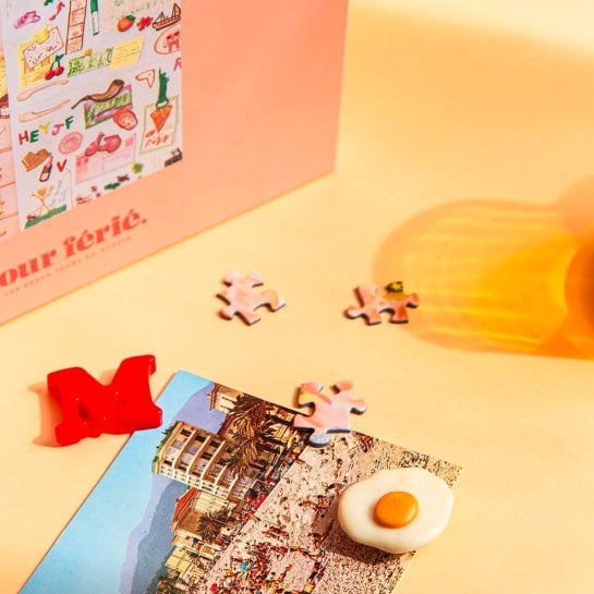 Puzzles 1000 pièces La porte de frigo & La classe verte - Jour Férié