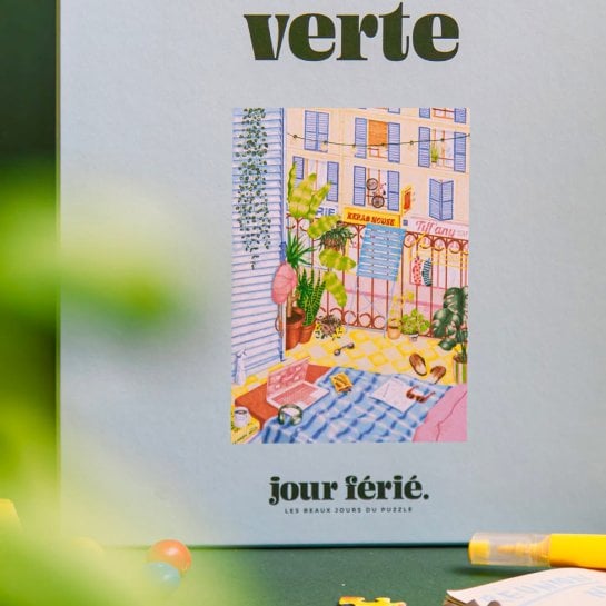 Puzzles 1000 pièces La porte de frigo & La classe verte - Jour Férié