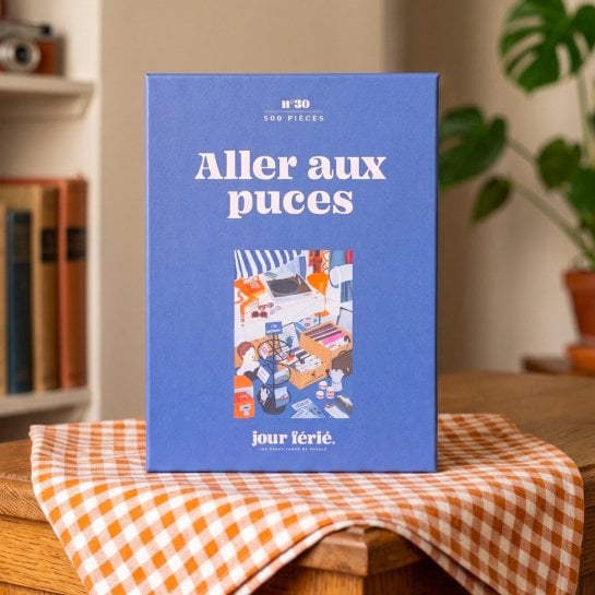 Puzzle 500 pièces Aller aux Puces - Illustration vintage - Jour Férié