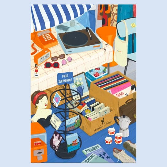 Puzzle 500 pièces Aller aux Puces - Illustration vintage - Jour Férié