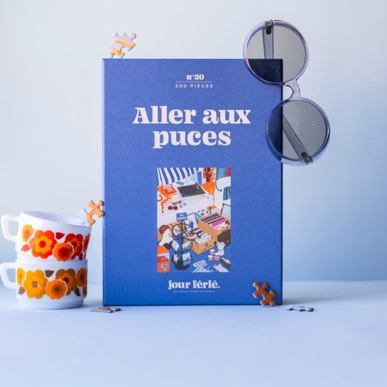 Puzzle 500 pièces Aller aux Puces - Illustration vintage - Jour Férié