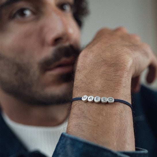 Bracelet personnalisé perles – Affaire de Famille, bracelet double cordon en paracorde et laiton personnalisable, style sur-mesu