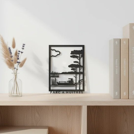 Tableau bois parc à huîtres - décoration murale