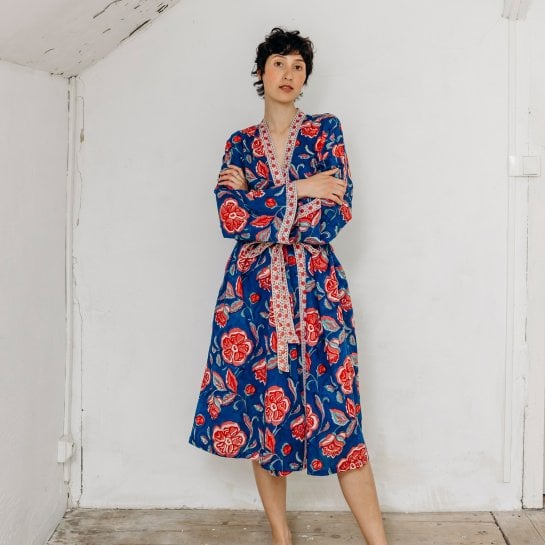 Kimono femme en coton imprimé - Kimono indien - Paréo léger été - Mode femme