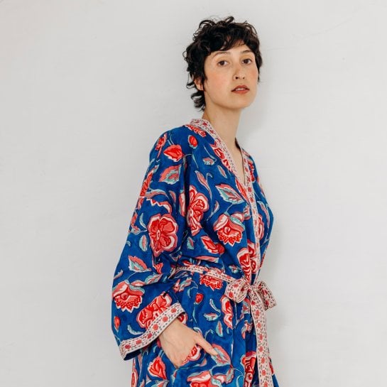 Kimono femme en coton imprimé - Kimono indien - Paréo léger été - Mode femme