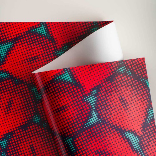 Papier cadeau Pop Art pétales - Rouleau papiper cadeau floral design - éco-responsable made in France