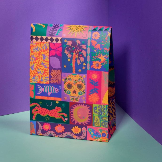Pochette cadeau design colorée et originale mexicana - éco-responsable made in France