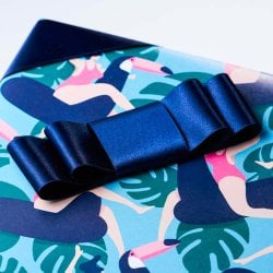 Ruban cadeau satin - Bleu marine (2,5 m x 3,8 cm)