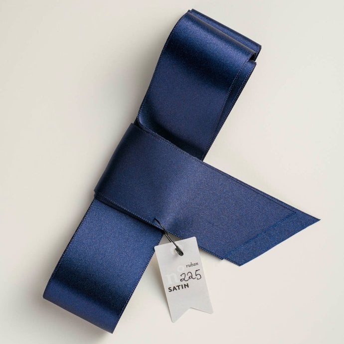 Ruban Satin Bleu Marine N°225 38mm - Ruban cadeau élégant et raffiné pour emballages cadeaux