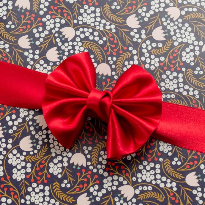 Ruban Satin Rouge N°324 25mm - Ruban cadeau satin rouge pour emballage cadeau élégant et festif