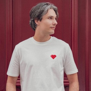 T-shirt cœur mosaïque - broderie (image 2)