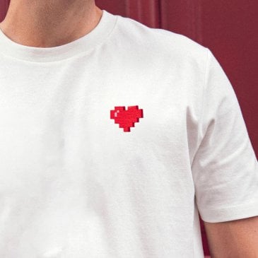 T-shirt cœur mosaïque - broderie
