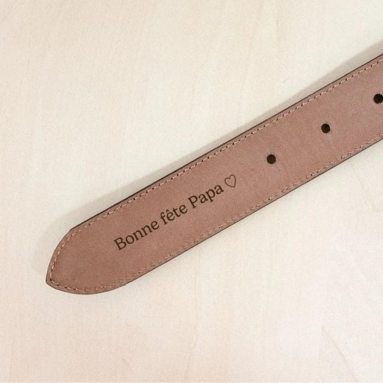 Ceinture homme en cuir suédé personnalisable - Idée cadeau personnalisé homme - Épilogue