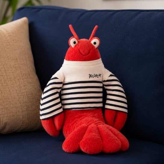 Peluche homard marin Jellycat Larry Lobster Sailor Outfit - Doudou bébé original