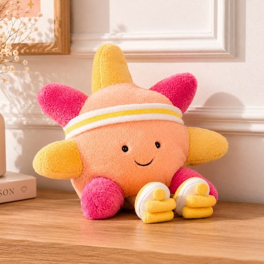 Doudou soleil Jellycat original avec patins à roulettes
