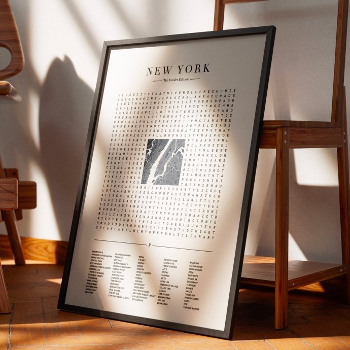 Affiche mots mêlés New York