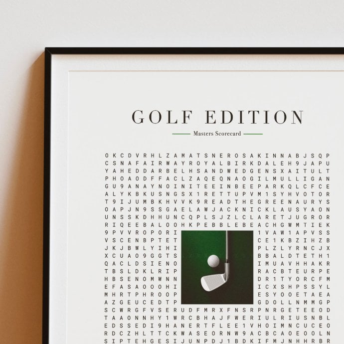 Poster passionés de golf mot mêlés