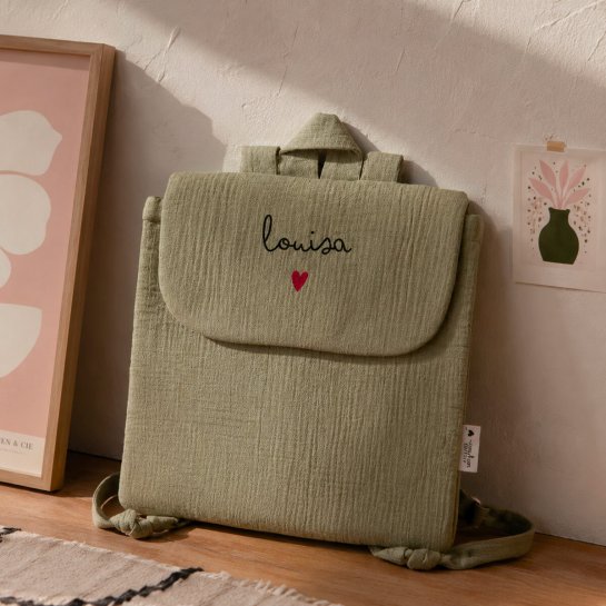Sac à Dos Enfant Personnalisable - Gaze de Coton Léger | Crèche, Maternelle & Sorties - Fabriqué au Portugal