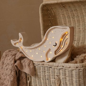 Veilleuse baleine blanche en bois Little Lights