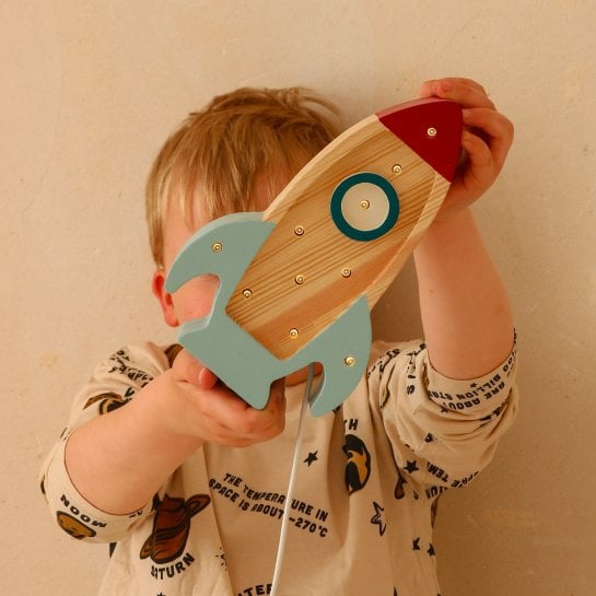 Veilleuse fusée Galactic White pour chambre d’enfant