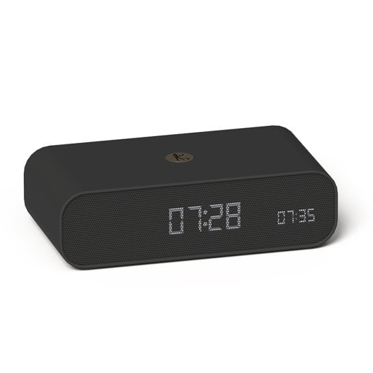 Réveil lumineux sans fil Bluetooth KREAFUNK Wakie - Enceinte, chargeur à induction - Design vintage