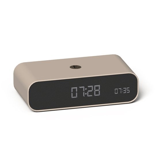 Réveil lumineux sans fil Bluetooth KREAFUNK Wakie - Enceinte, chargeur à induction - Design vintage